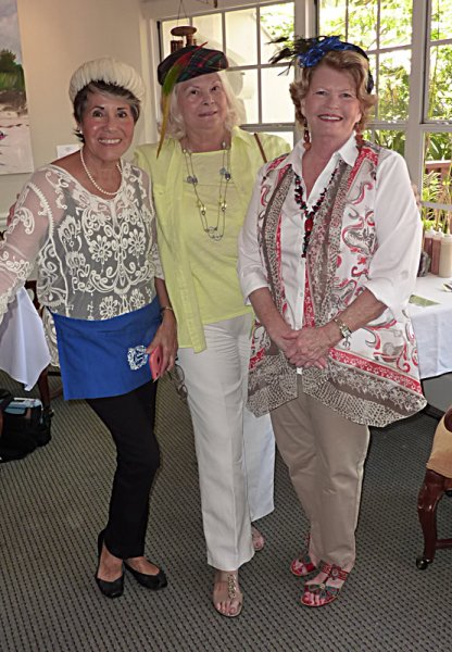 Lourdes Price, Jean Pryal and her friend wore one of Pamela Gerali's hats
